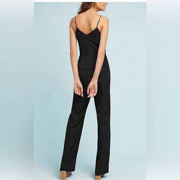 Anthropologie Essential Slim Jumpsuit Black Sleeveless Belted Women’s Size 4 - Picture 3 of 8